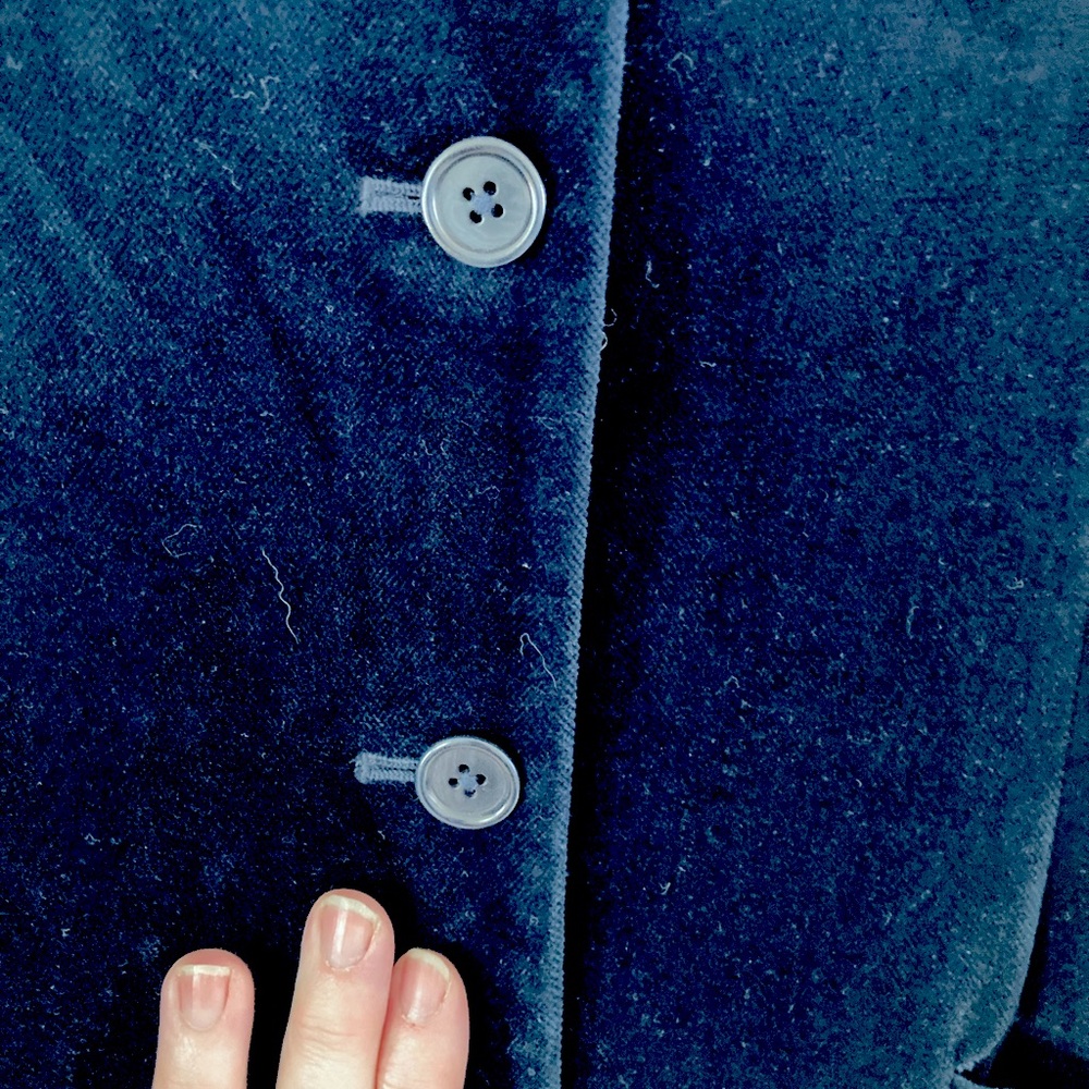 🫐VINTAGE 1990s🫐 GAP Blue Velvet Blazer/Suit Jacket; EUC - Picture 5 of 17